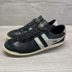 Gola Black Pink Leather and Suede Sneakers classic Gum Sole Women’s US 8 EU 39